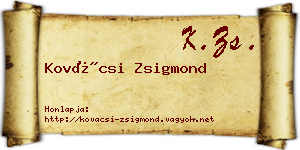 Kovácsi Zsigmond névjegykártya