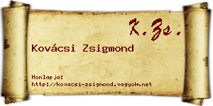 Kovácsi Zsigmond névjegykártya