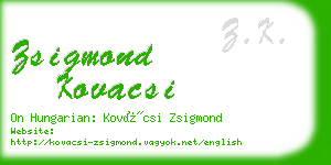 zsigmond kovacsi business card